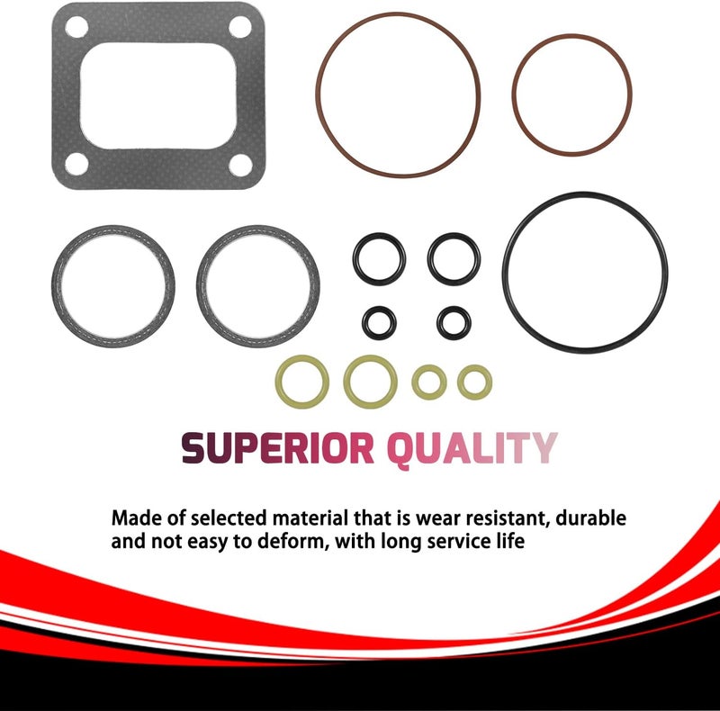 Bzsunway Yellow O-Ring Gaskets Kit & ES 72468 Turbo Mounting Gasket Set for 1994-2003 Ford 7.3L Powerstroke Diesel Turbo Pedestal - Image 5